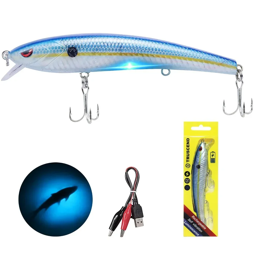 Señuelo de pesca eléctrico, Wobbler para cebo electrónico, natación automática, Swimbait, luz LED recargable por USB, Jerkbait Artificia - imagen 5