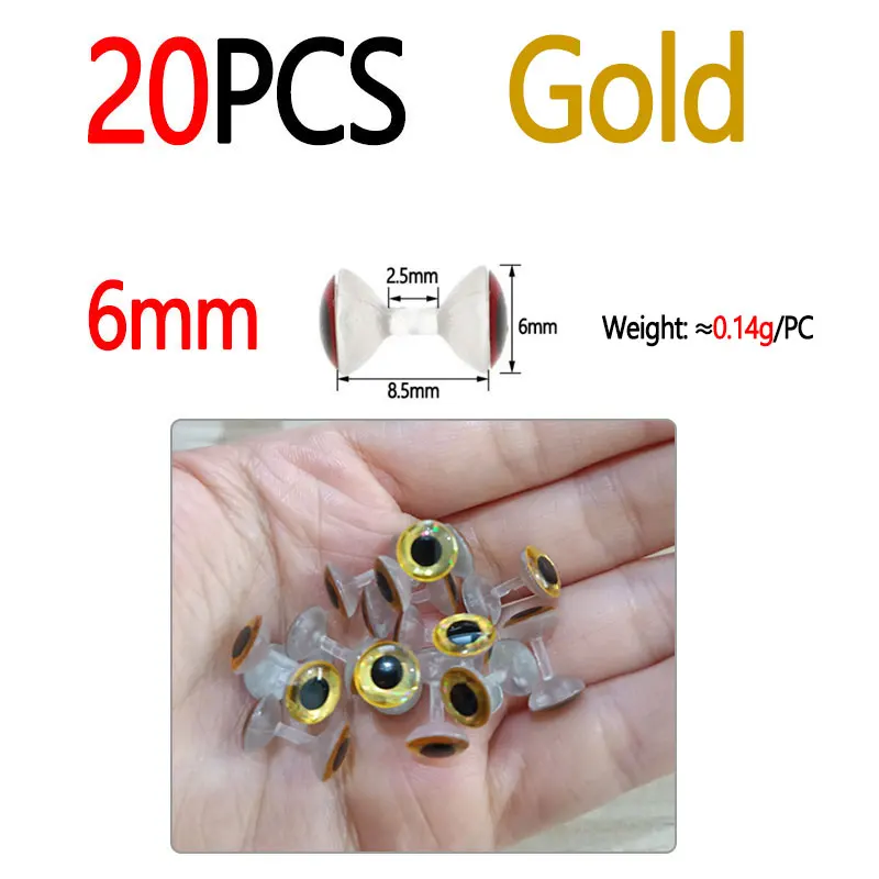 6mm 20pcs Gold