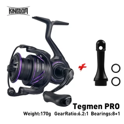 Carrete spinning Kingdom Tegmen Pro – 9 kg arrastre y alta velocidad