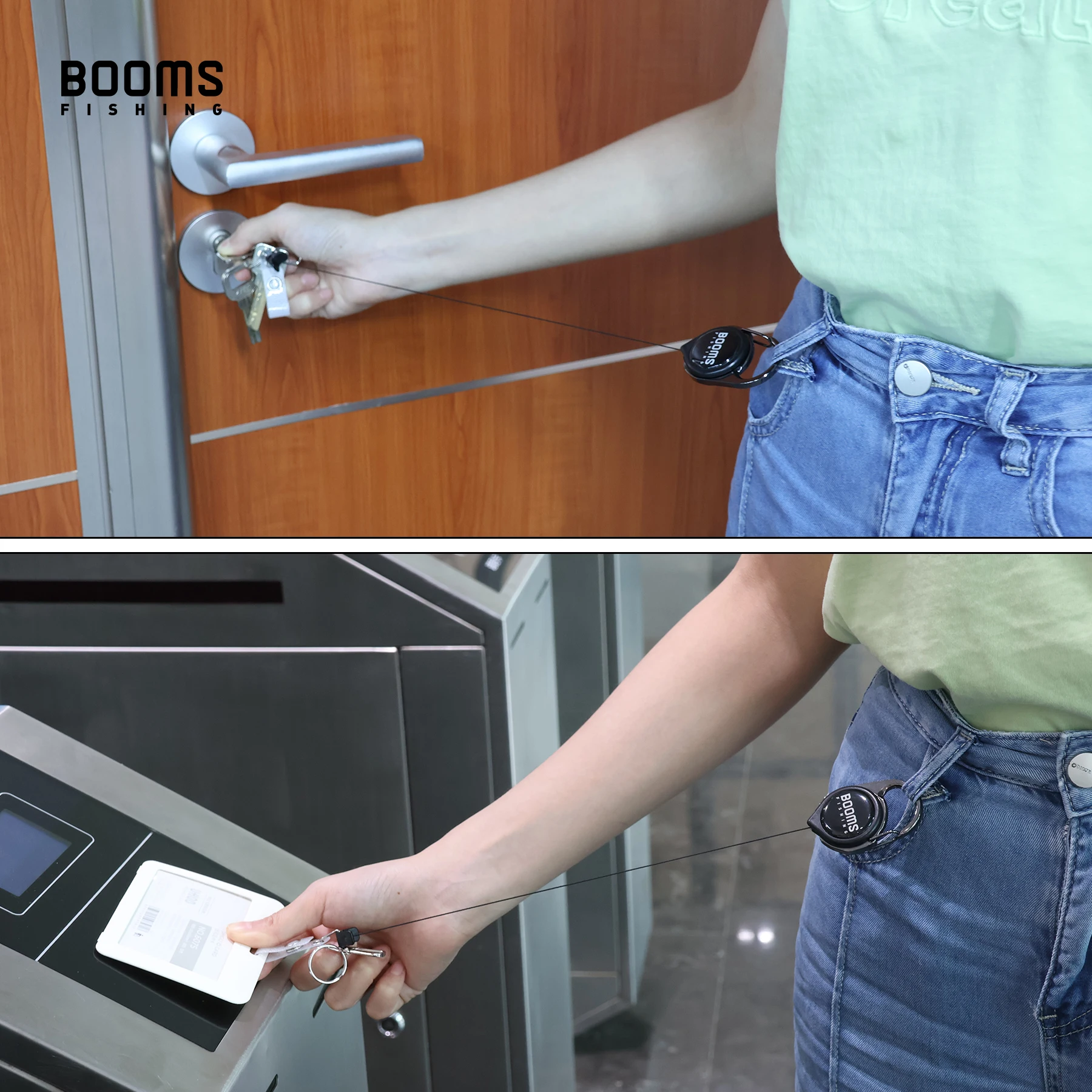 Booms Fishing RG2 3 uds llavero Retractor mosquetón retráctil ID insignia carrete titular al aire libre herramientas de pesca Accesorios - imagen 5