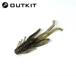 OUTKIT 10 Uds Jig Wobblers cebo suave de silicona gusano langosta Señuelos de pesca 45mm camarones hundimiento giratorio Twintails pesca en el mar