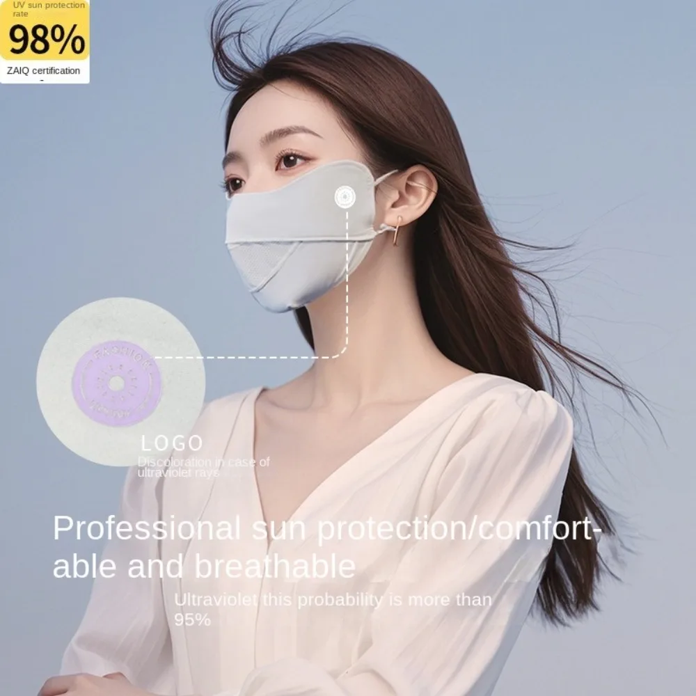 Nueva máscara de seda de hielo transpirable, lavable, a prueba de polvo, máscara facial Anti-UV, bufanda, regalo - imagen 4