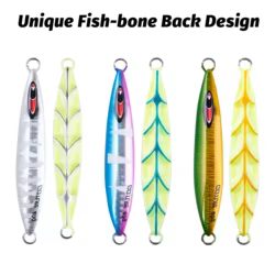 Señuelo de plantilla de Metal Goture, 3 uds., 40g, 50g, 60g, diseño luminoso, hoja giratoria, anzuelo afilado, señuelo de lubina, cebo Artificial, cebo giratorio