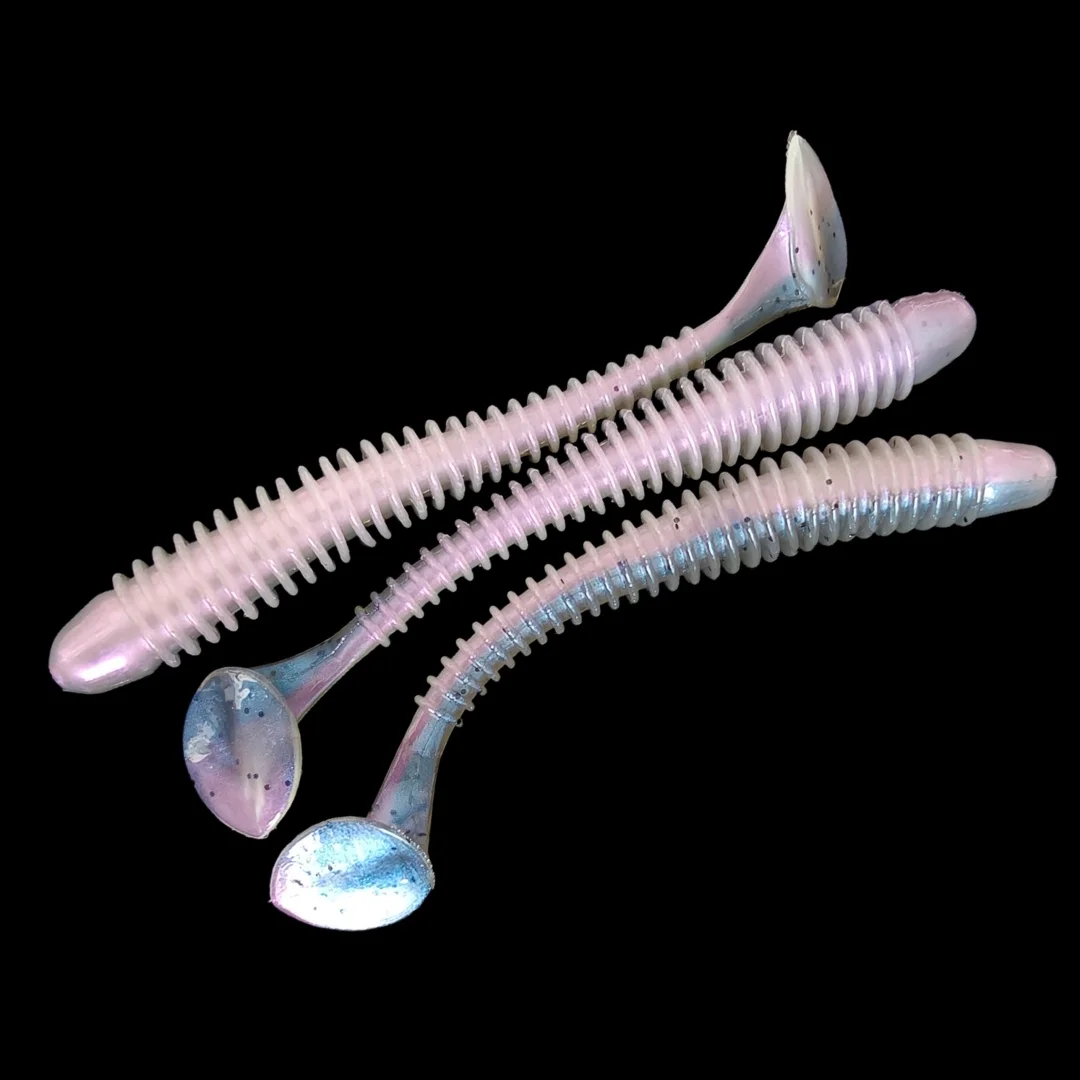 Swolfy 40 Uds 10cm 4,3g señuelos de gusano suave cebo de silicona Swimbait cebo Wobblers de peces de mar productos para aparejos artificiales de pesca