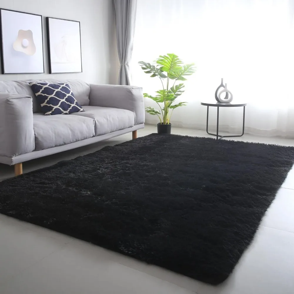 Alfombras de 50/160/230CM, alfombra de felpa súper suave y esponjosa, Color degradado, peluda, grande, peluda, alfombra para el suelo para sala de estar y dormitorio - imagen 4