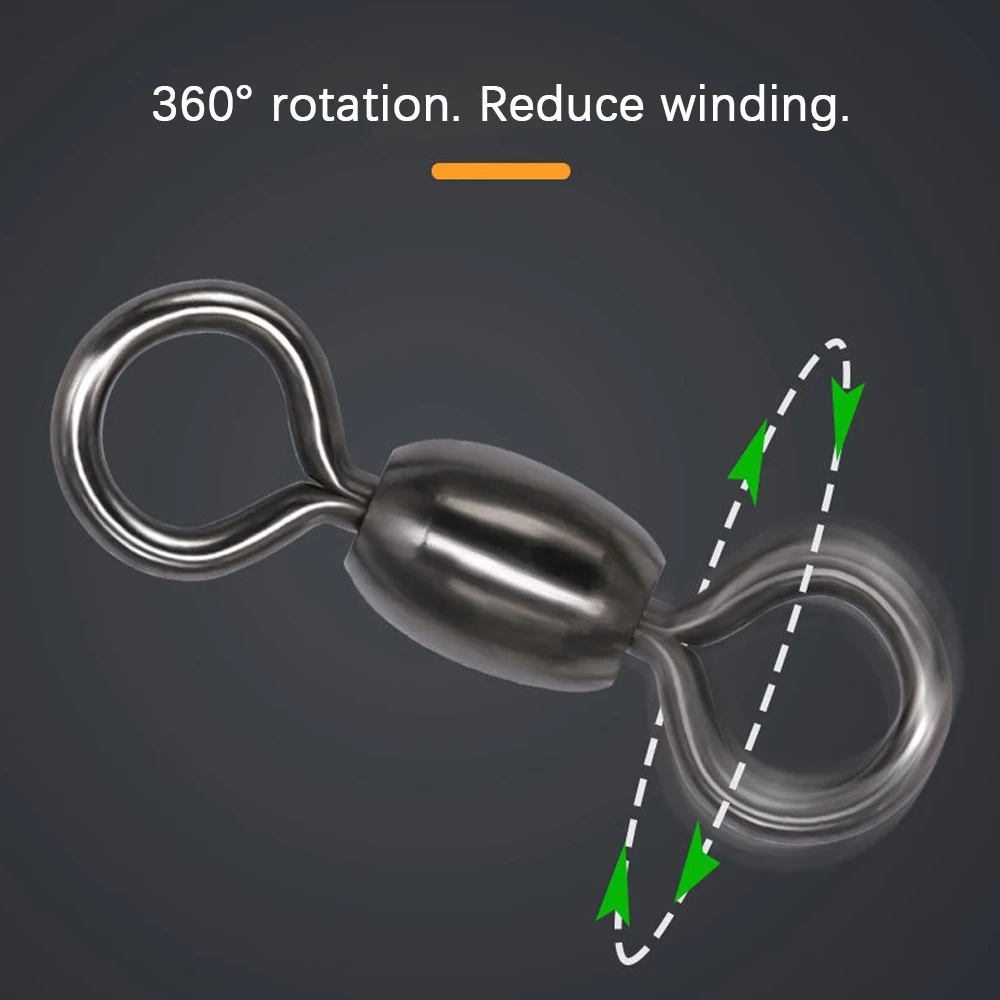 DNDYUJU 30 Uds barril de pesca giratorio grúa anzuelos conector accesorios de pesca de carpa aparejos de pesca de salmuera - imagen 3