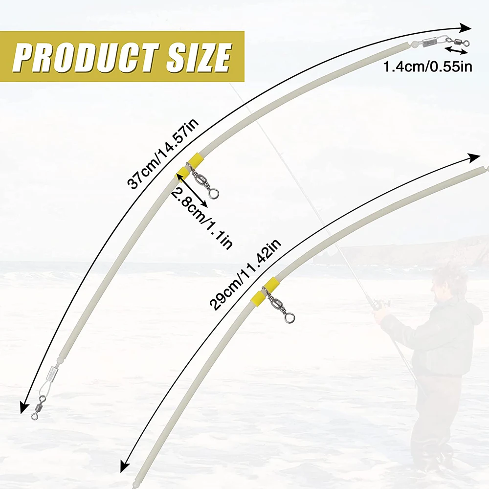 Conector de equilibrio de pesca luminoso, alimentador de 4 piezas, mangas antienredos, tubo con línea de cuentas giratoria, tubo luminoso, aparejos de pesca - imagen 2