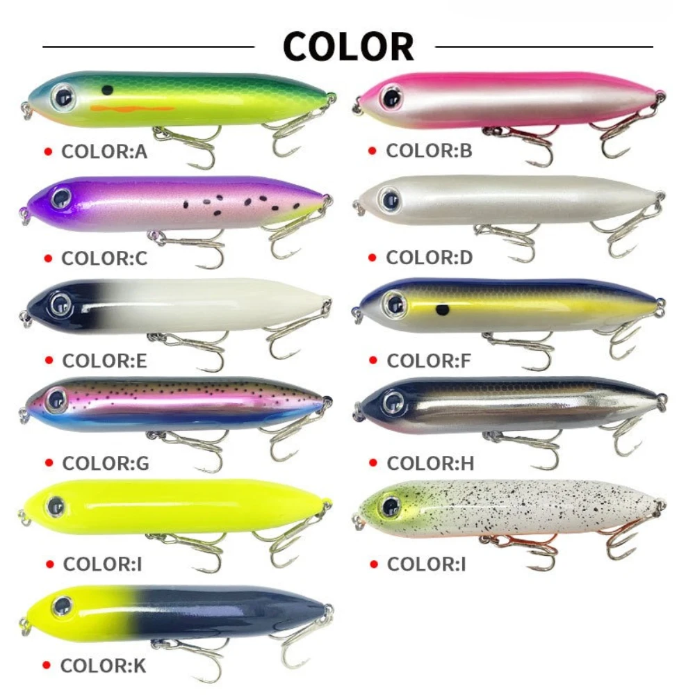 Señuelos de Pesca con lápiz flotante grande, 100mm, 11g, cebo Artificial de agua superior, Wobbler de Pesca para carpa, equipo de Swimbait para caminar al perro - imagen 3