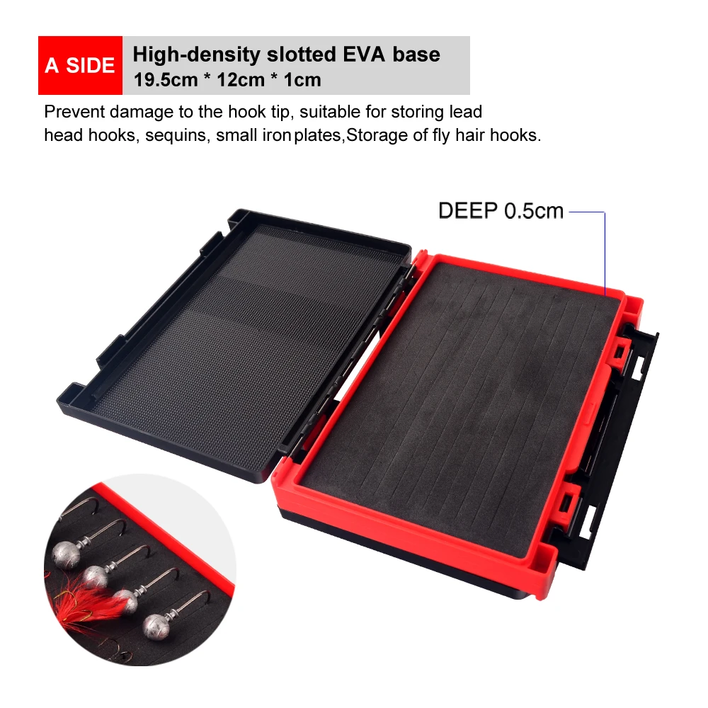 Cajas de aparejos de pesca de doble cara ILURE, accesorios de pesca de carpa, herramienta, anzuelo de plomo, caja de almacenamiento de cebo Minnow, Wobblers, nuevo patrón - imagen 5