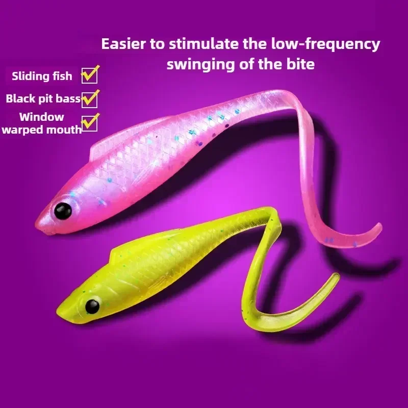 Cebo suave que se hunde de baja frecuencia, 2,1g, 4cm, Señuelos de Pesca Wobbler para cabeza de anzuelo, perca, punta de punta, pez mandarín, pesca salvaje, trucha - imagen 4