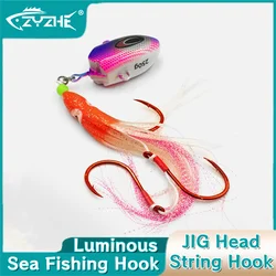 ZYZHE Anzuelos Jig Head String – Luminosos para agua salada