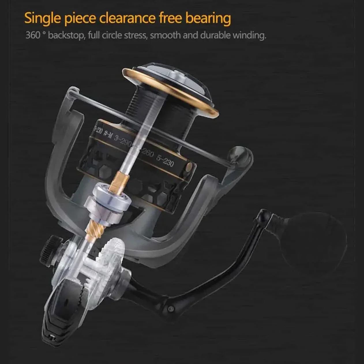 Gapless-carrete de Pesca giratorio, arrastre máximo de 15KG, rodamientos de Metal de doble sellado, Pesca 5 + 1BB, agua salada, agua dulce, alta velocidad 5,2: 1 - imagen 4