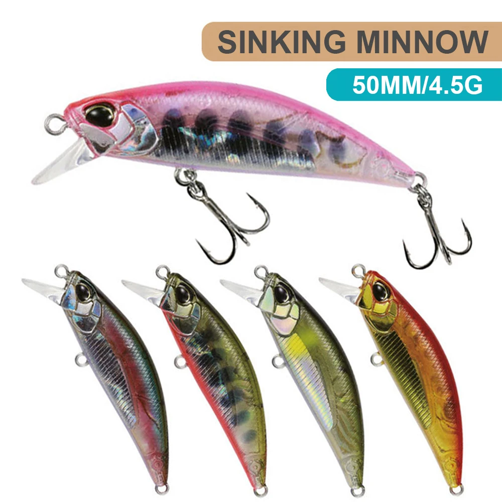 Señuelo de pesca de 5cm y 4,5g, Micro pececillo Wobbler, cebo duro Artificial que se hunde, Jerkbait, cebo de corriente de tamaño pequeño para trucha, lubina y Lucio - imagen 3