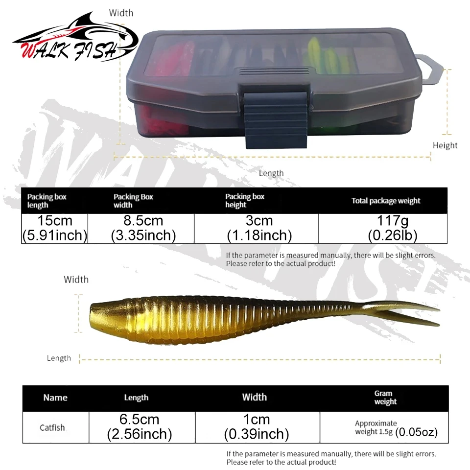 WALK FISH 61 unids/set de peces biónicos, cebo suave, equipo de pesca con caja de almacenamiento de anzuelos, equipo de pesca al aire libre suave y portátil - imagen 3