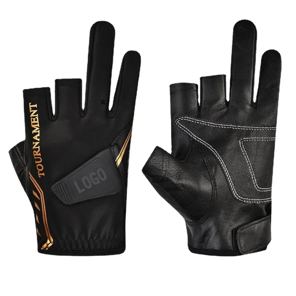 Guantes de pesca impermeables cuero genuino para hombre alta gama - imagen 4