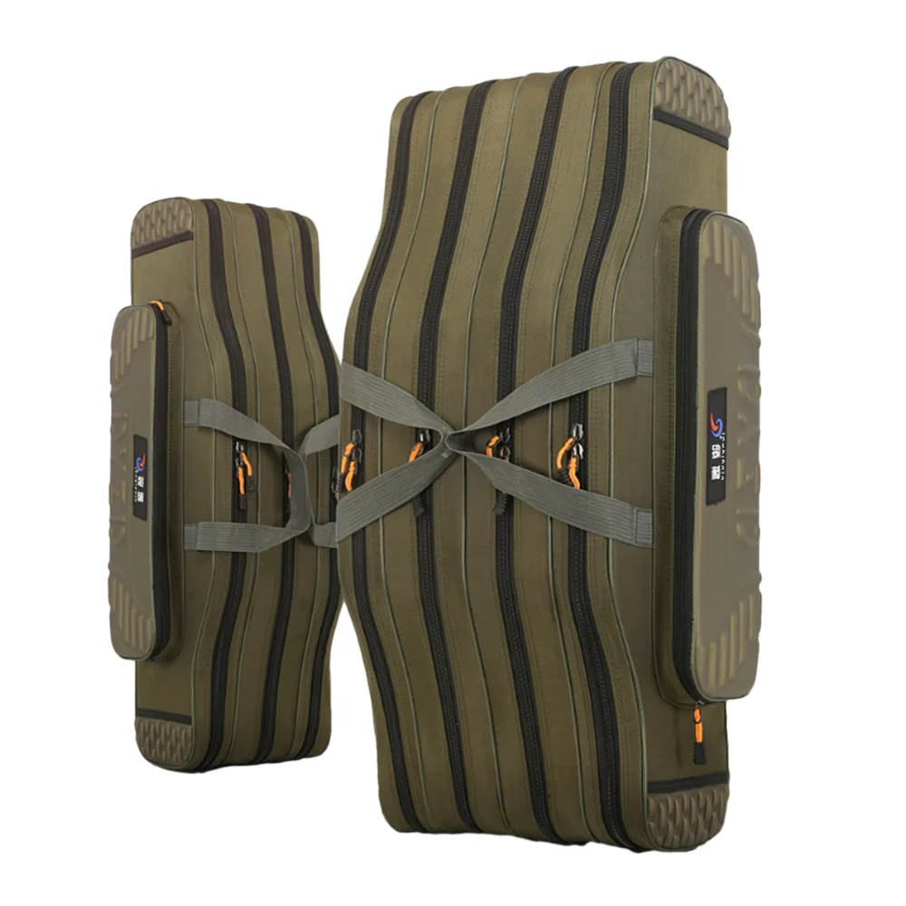 Bolsa de aparejos de pesca, 2-4 capas, 130cm, portador de caña de pescar, caña de pescar ligera, carrete de señuelo, caja de herramientas, almacenamiento impermeable, estuche duradero - imagen 2
