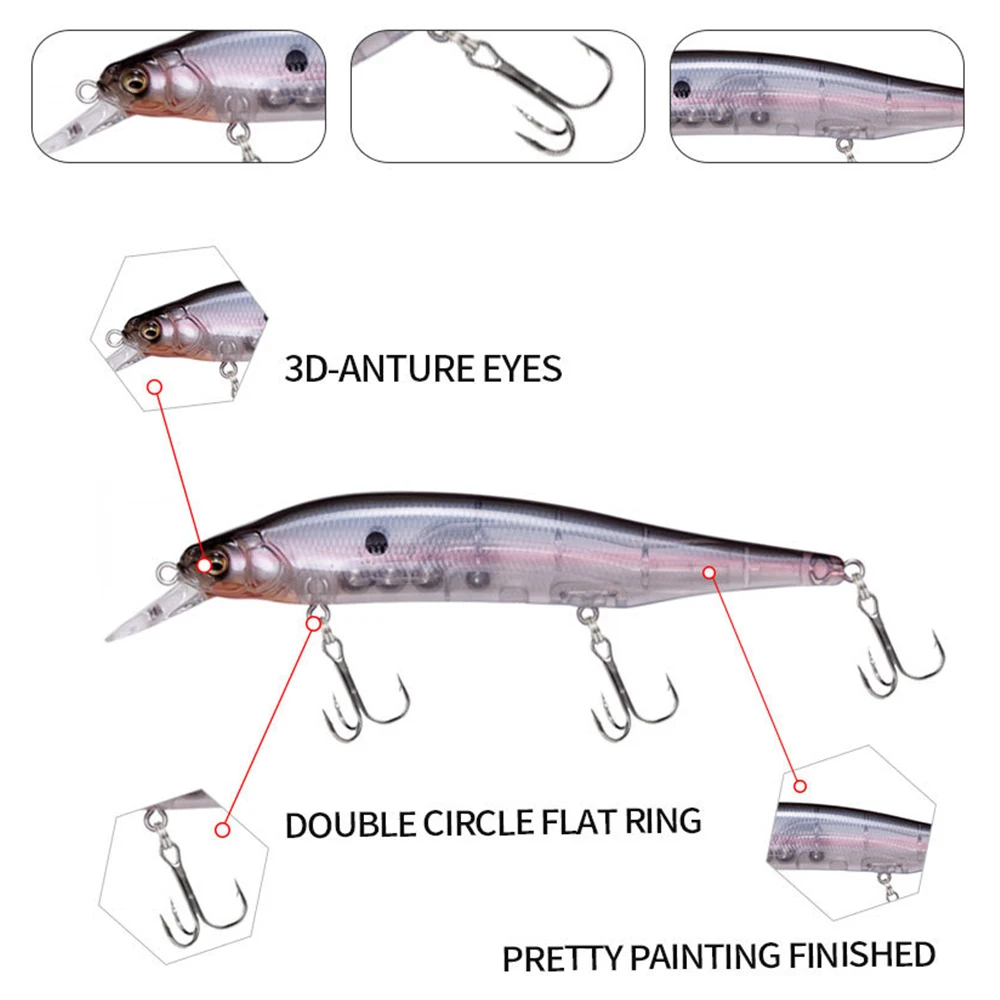 11,5 cm 16,7g señuelo de pesca Minnow Wobbler fundición larga hundimiento cebo duro Artificial pesca en agua de mar Jerkbait para lubina MN704 - imagen 4