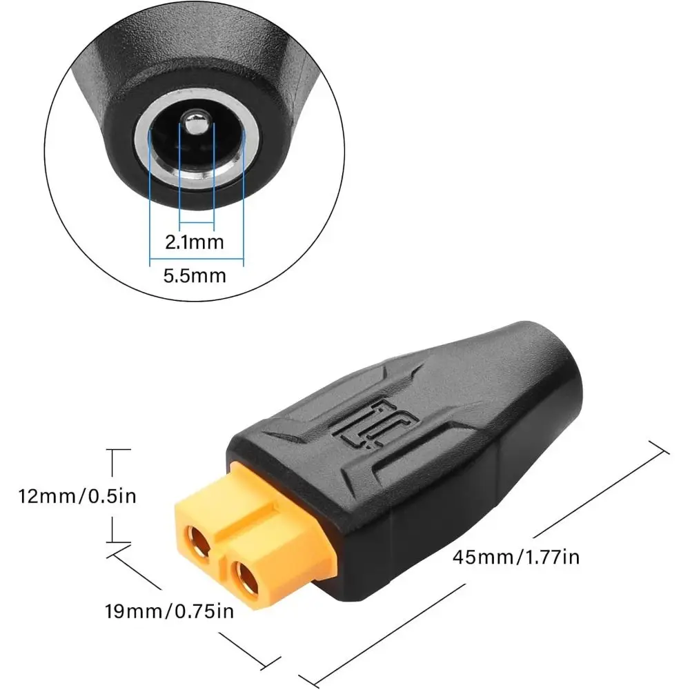 Adaptador 5525 7450 USB C a XT60 100W 20V/5A DC adaptador de carga macho a hembra para modelo de avión almacenamiento de energía energía al aire libre - imagen 5