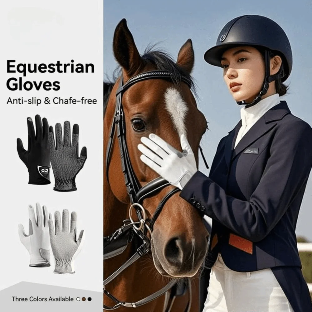 Nuevos guantes de montar transpirables, guantes ecuestres antideslizantes y antifricción, guantes ligeros resistentes al desgaste para montar a caballo - imagen 3