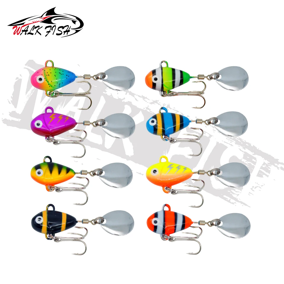 WALK FISH-Señuelos de Pesca giratorios, 1 piezas, 10g, 14g, Swimbait, Spinnerbait, Vib, cebo Artificial de Metal, aparejos de pesca de carpa - imagen 4