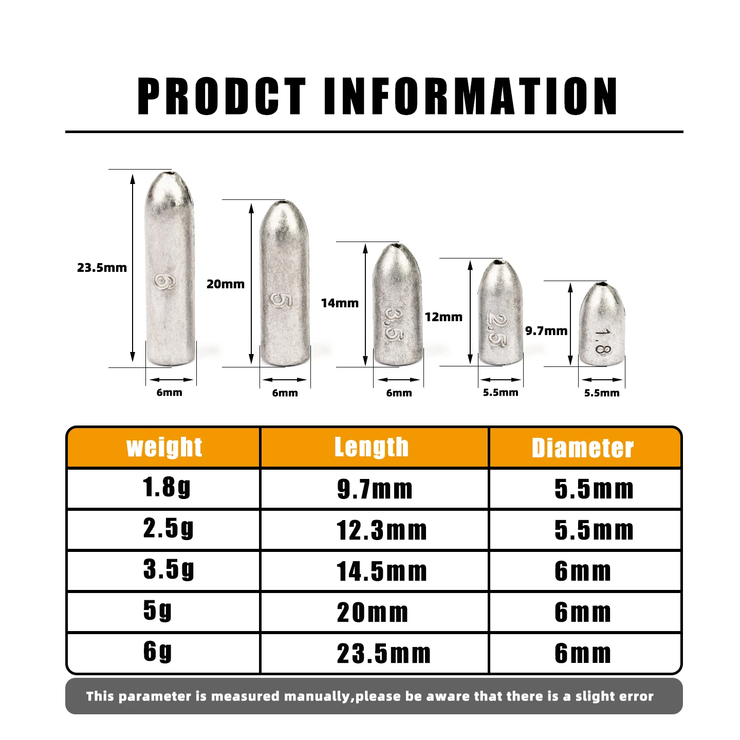 OUTKIT 10 unids/lote nueva pesca Micro plomo bala pesca plomo hundimiento señuelo suave Jig Head forma de bala lubina 1,8-6g - imagen 2