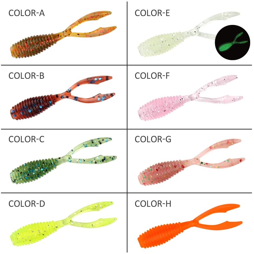 Spinpoler AJING Señuelos de Pesca blandos Rockfish 10 unids/lote 0,3g 36mm cola doble Artificial Wobbler océano roca silicona sábalo cebo de gusano - imagen 5