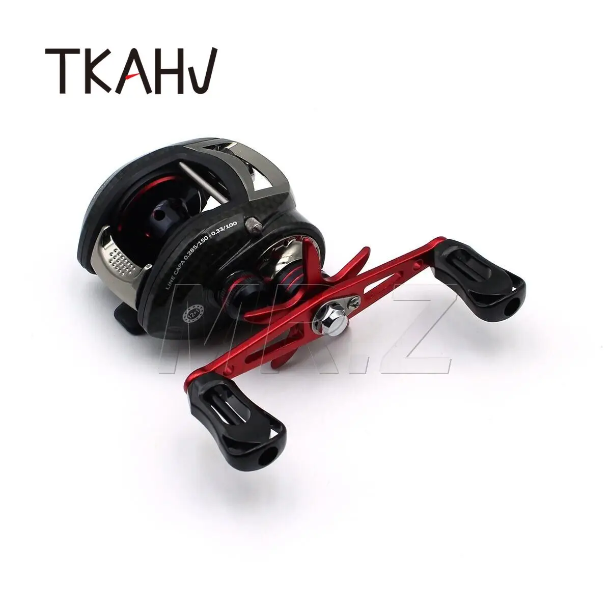 TKAHV-mango de carrete de pesca Baitcasting de perfil bajo, 4 ", para Abu Garcia Daiwa Shimano, rojo, negro, agarre de tambor recto - imagen 5