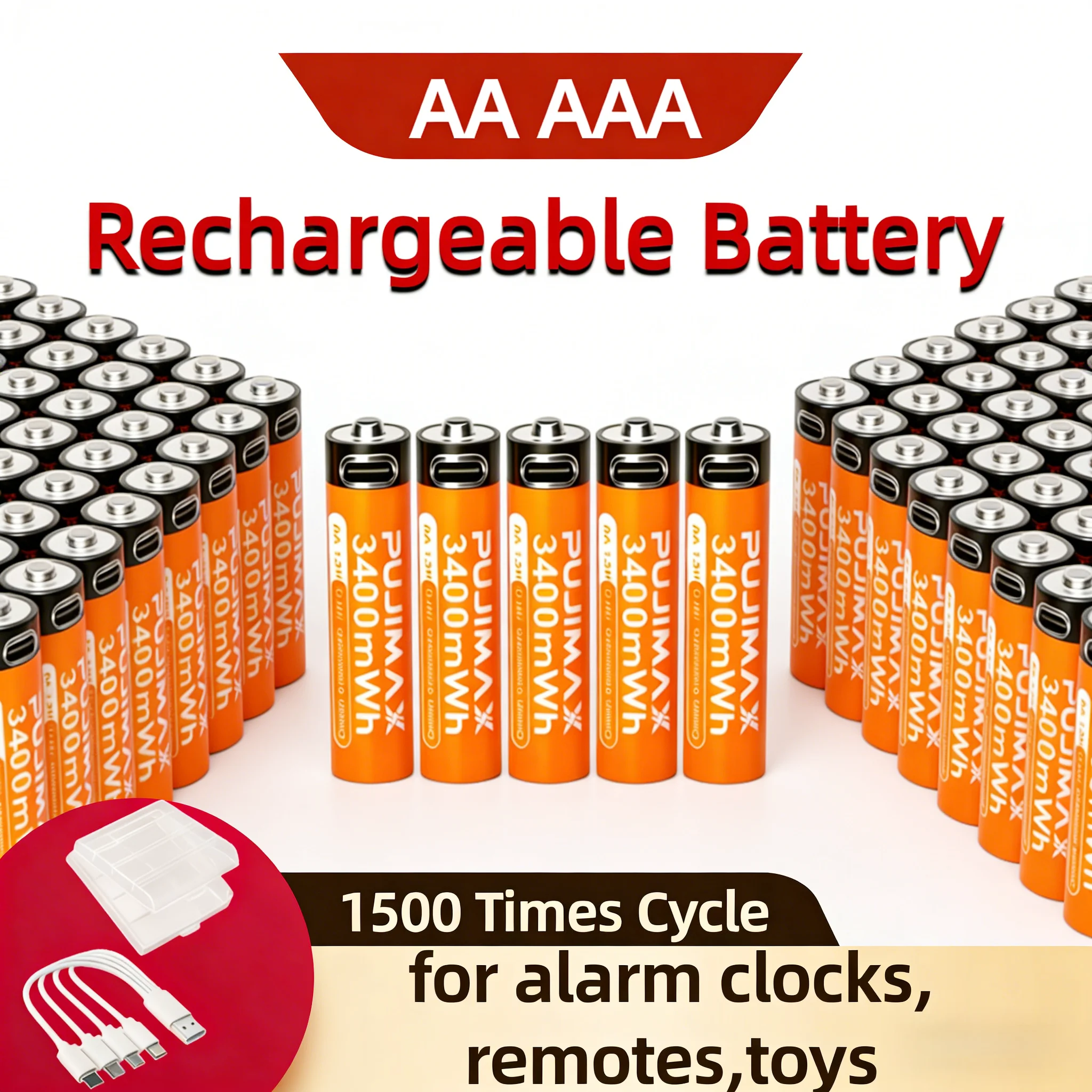Batería recargable AA AAA de litio 1,5V con carga USB-C - imagen 4