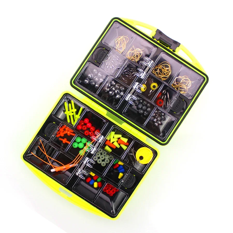 184 Uds., 24 tipos de aparejos portátiles, juego de accesorios de pesca en roca, caja de señuelos blandos de fundición para Surf, plantilla giratoria, Kit de anzuelos de plomo, aparejos de herramientas - imagen 5