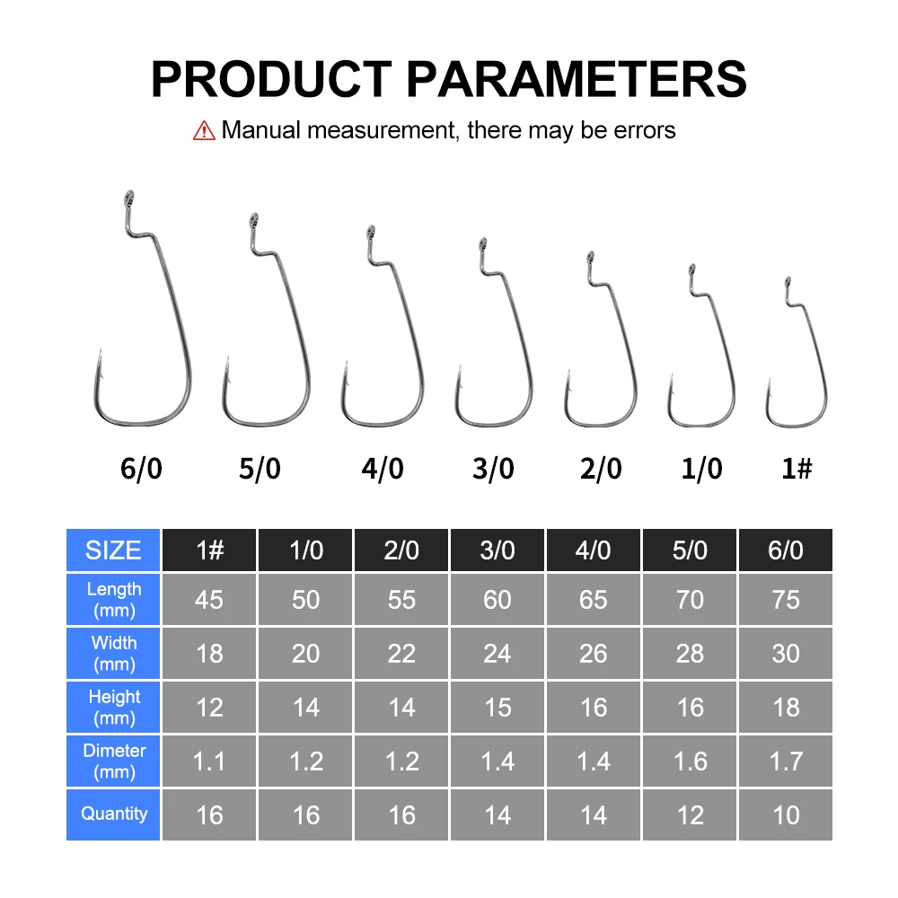 KESFISHING-anzuelo de pesca estrecho, anzuelo compensado de acero rico en carbono para señuelo de gusano blando, púa Wobbler - imagen 4
