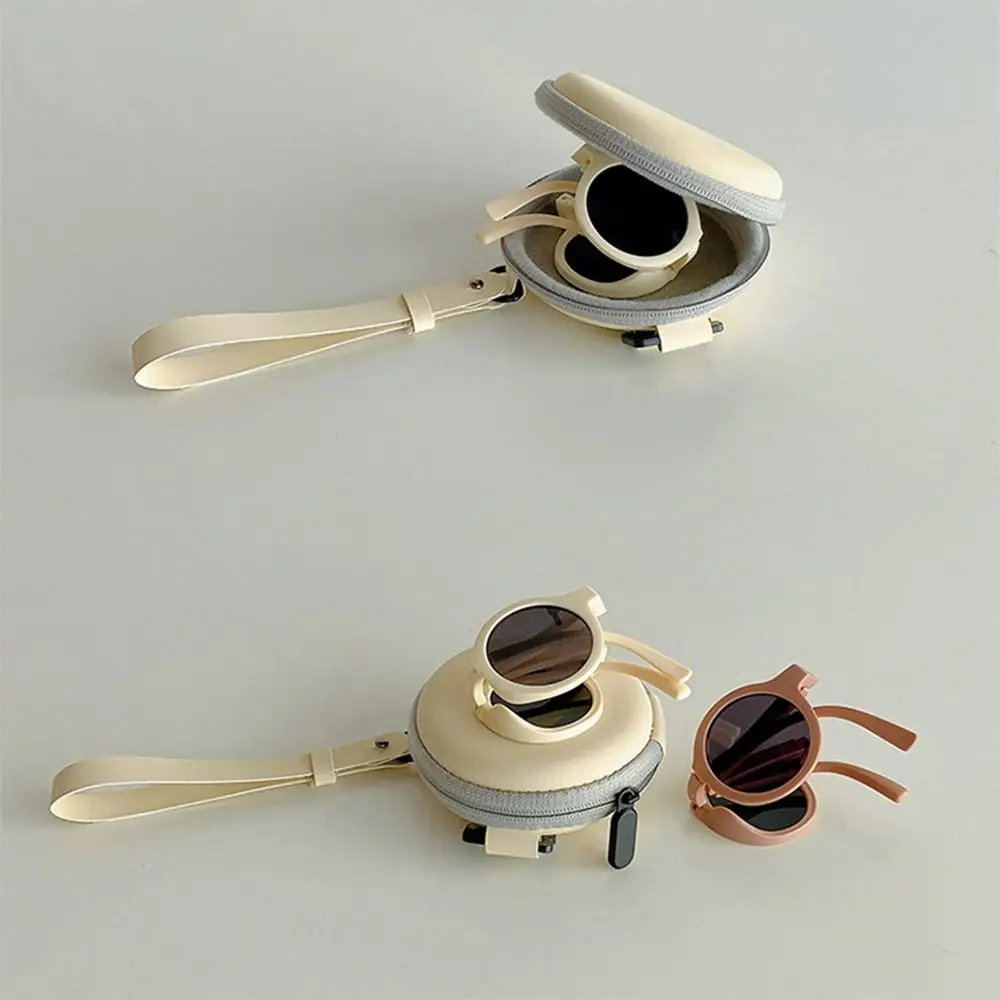 Gafas de sol para niños con montura redonda a la moda, gafas de sol plegables UV 400 para exteriores, gafas para niños y niñas - imagen 2