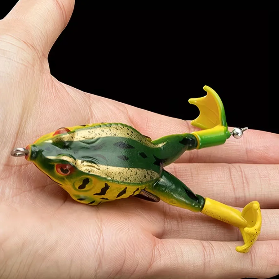 Señuelos de pesca de carpa con patas de doble hélices de rana suave, cebo Artificial TopWater, Wobblers para Lucio, Trolling, cabeza de serpiente, Swimbait, 3 uds. - imagen 5