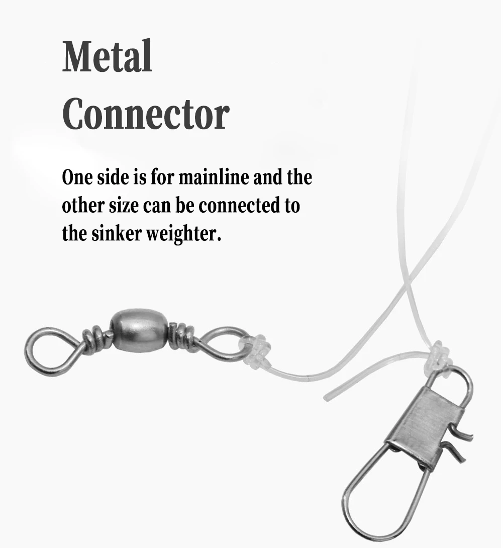 Cebos blandos para pesca en agua salada, cebos Sabiki de Anguila con peces pequeños blancos, cuerda de Camarón, aparejos Sabiki, 1/0 #, 5 unidades por lote - imagen 5