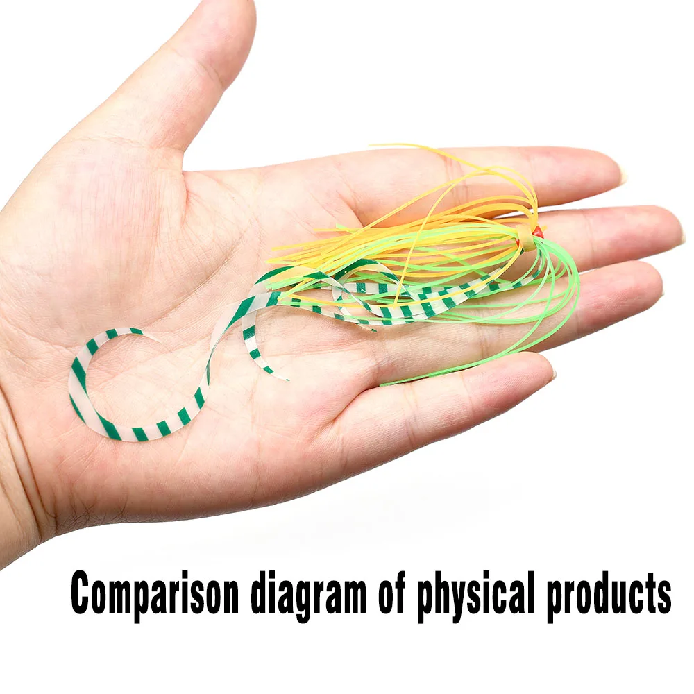 MNFT 3 mechones de falda luminosa de goma de silicona remolque Spinnerbait Buzzbait Jig atado Material pargo Jigging señuelo de pesca - imagen 3