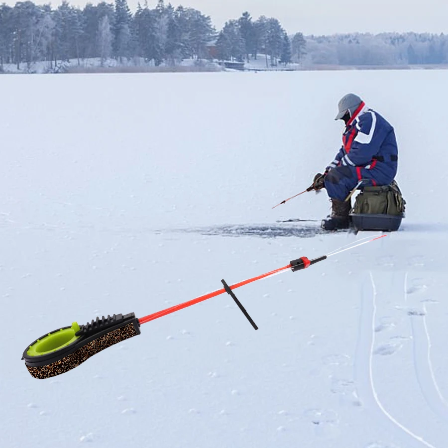 FTK-caña de pescar de invierno de 21cm, caña de pescar en hielo, extensión gruesa ultraligera de plástico, accesorio de pesca de carpa para invierno - imagen 3