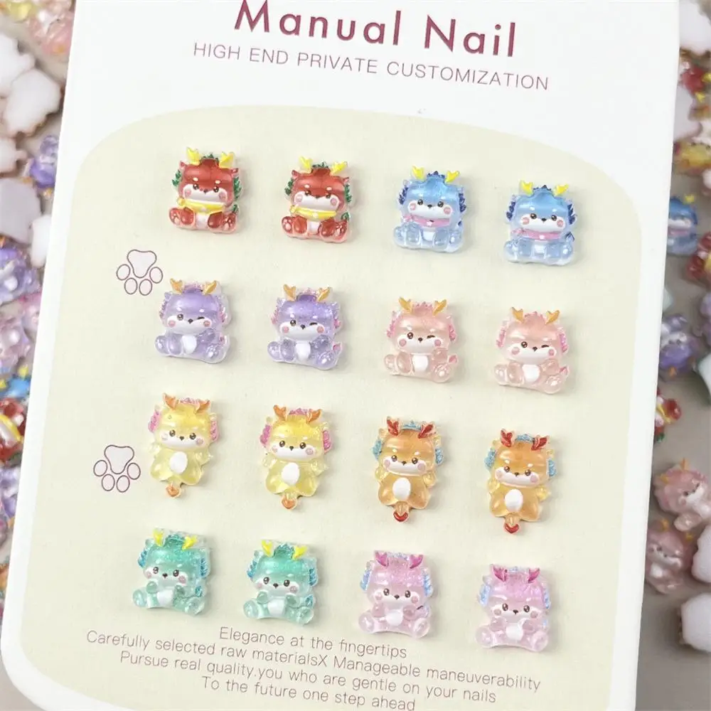 Pegatinas de resina para uñas de 1/2/4 piezas, resistentes al desgaste y duraderas, diseño exquisito, no es fácil de caer, para el año del Dragón - imagen 2