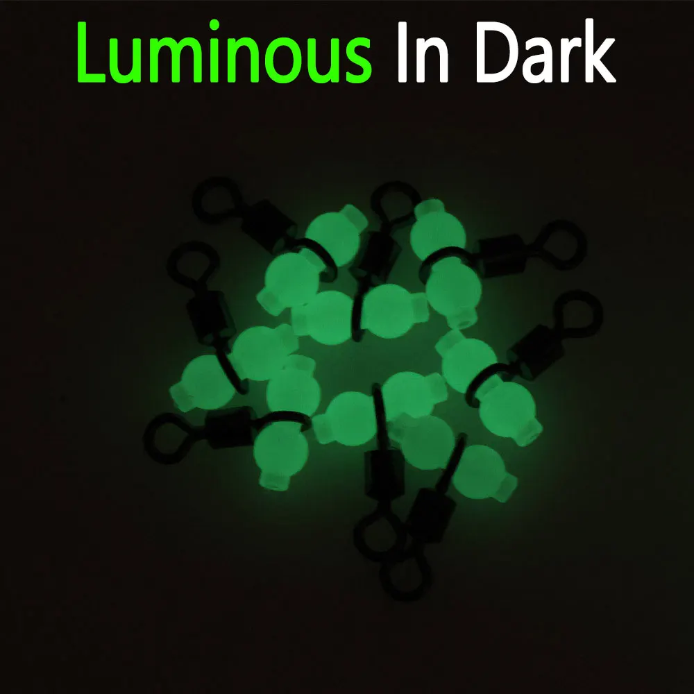 Bimoo 20 piezas 4 #   2 #   2/0 luminoso línea cruzada calabaza giratoria barco aparejos de pesca conector accesorios de aparejos de pesca de agua salada - imagen 5