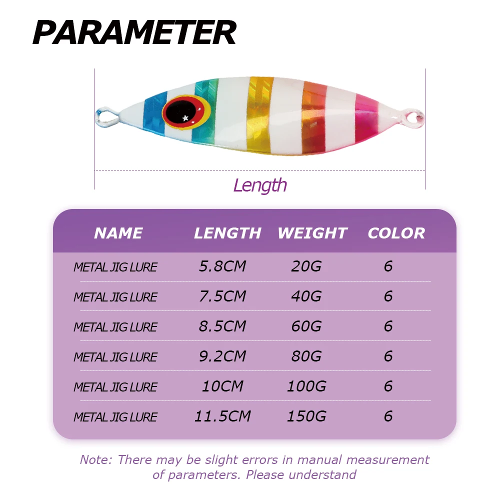 TOLU-cebo duro de 20g-150g, señuelo de pesca de Metal de hundimiento lento con anzuelos, plantilla de brillo plano, cebo Artificial, aparejos de fundición larga - imagen 2