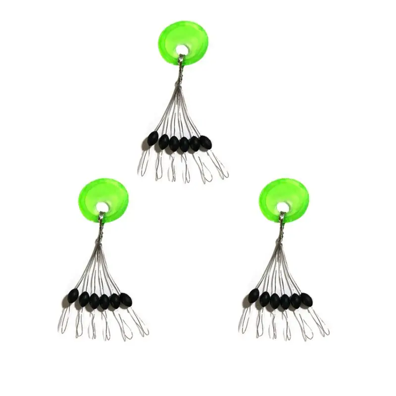 600 Uds 100 grupos/juego tapón de corcho de pesca tapón de cuentas de goma negra flotador de pesca frijoles espacio - imagen 3