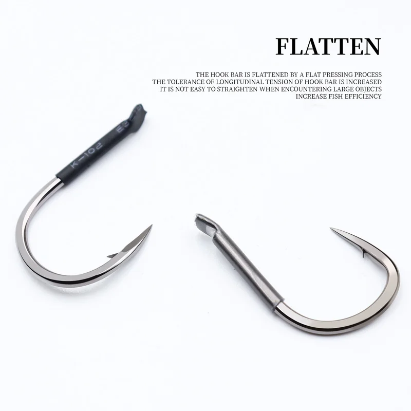 ZYZ 6 unids/caja anzuelos de pesca puntas de anzuelos compensadas afiladas acero rico en carbono/aleación de titanio anzuelos de pesca de agua dulce o salada - imagen 5