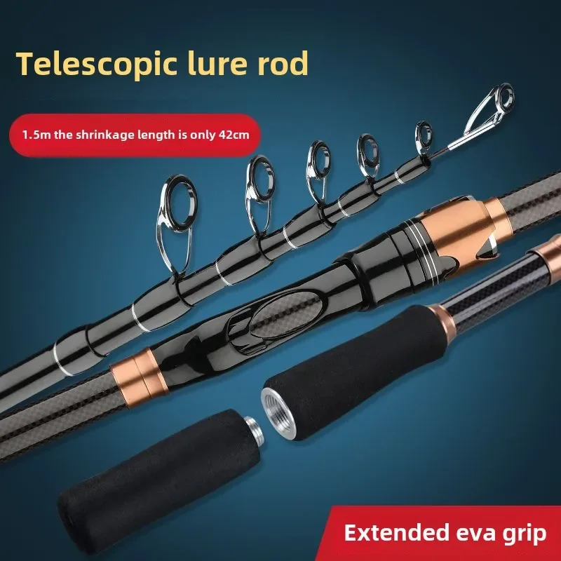Caña Luya telescópica ultracorta de carbono para pesca en mar - imagen 3