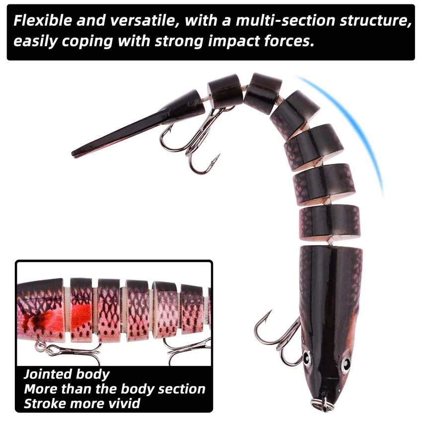 1 Uds 18g 13,5 cm Wobblers para pesca cebo Artificial duro multiarticulado Swimbait Crankbait aparejos de señuelo de pesca realistas - imagen 3