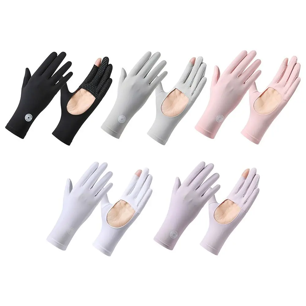 Guantes de seda de hielo con protección UV para verano, guantes transpirables con protección solar para pantalla táctil, guantes para conducir en bicicleta - imagen 3