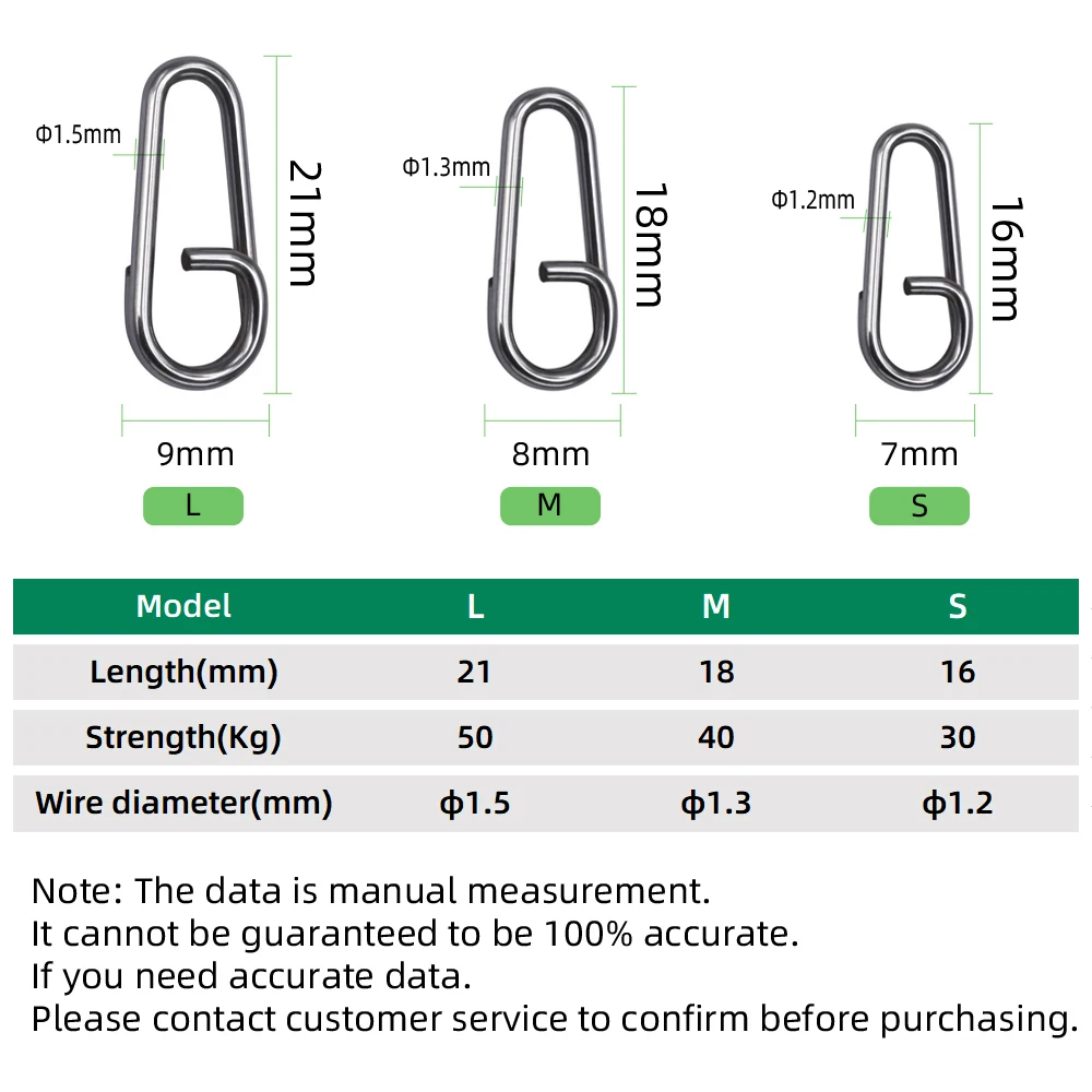 DNDYUJU-anillo ovalado de cabeza doblada de acero inoxidable, accesorios de pesca, Pin conector, anzuelo, señuelo, aparejos, 20-70 piezas - imagen 2