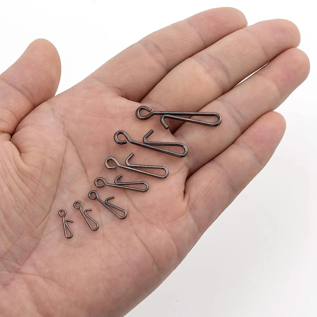 FishTrip-Clips de pesca de acero inoxidable, paquete de 50 ~ 100 Clips de cambio rápido, color negro - imagen 5