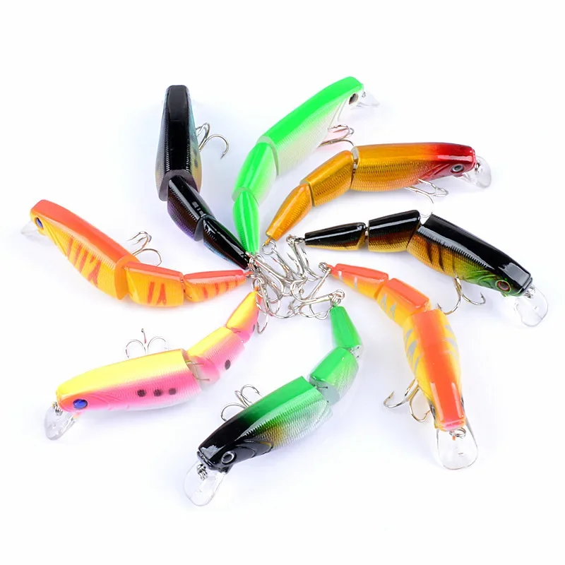 Señuelo de pesca duro de lubina de mar, multisección, ojos de pez 3D, Crankbaits, pececillo, cebo Artificial falso, traje para aparejos de pesca de carpa, 1 Uds. - imagen 4