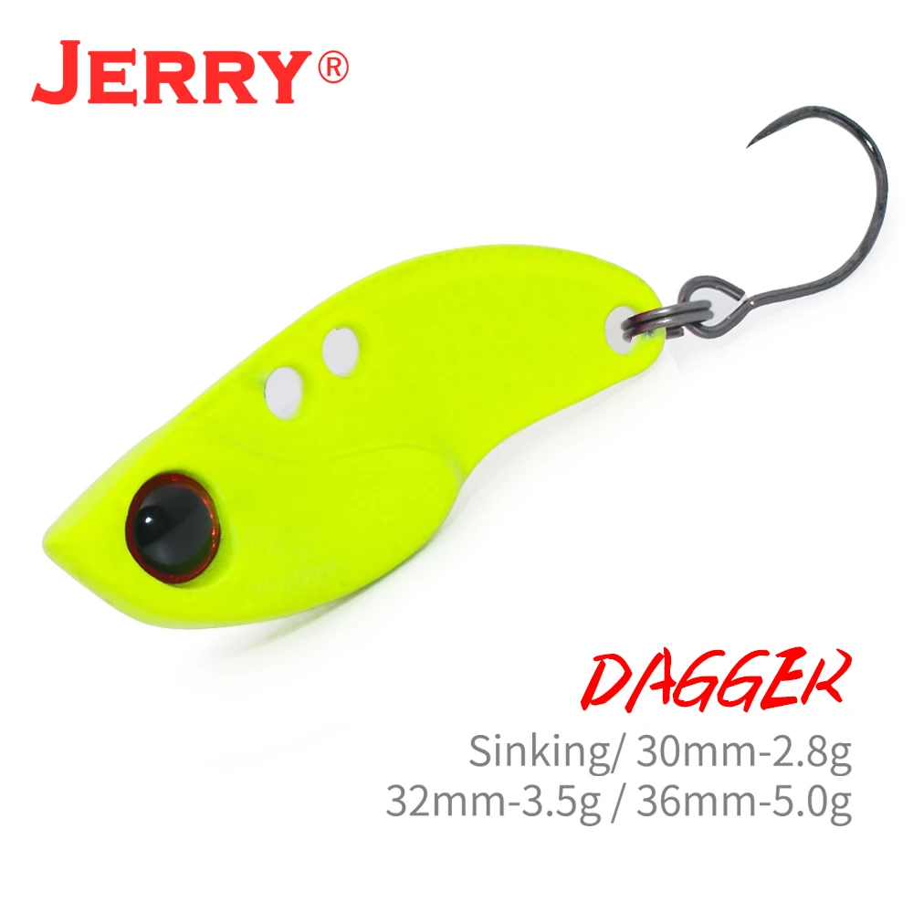 Jerry Dagger 1 pieza 2,8g 3,5g 5g hoja de pesca giratoria VIBEs hundimiento cebo de cuerpo duro Metal VIB señuelo Tengsten