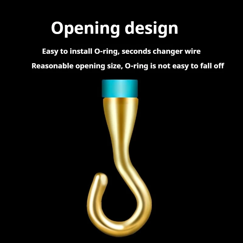 Anillo de anzuelos de pesca giratorio abierto, 10 Uds./30 Uds., con juntas tóricas de goma de colores absorbentes de golpes, accesorios de pesca de aleación de titanio - imagen 4
