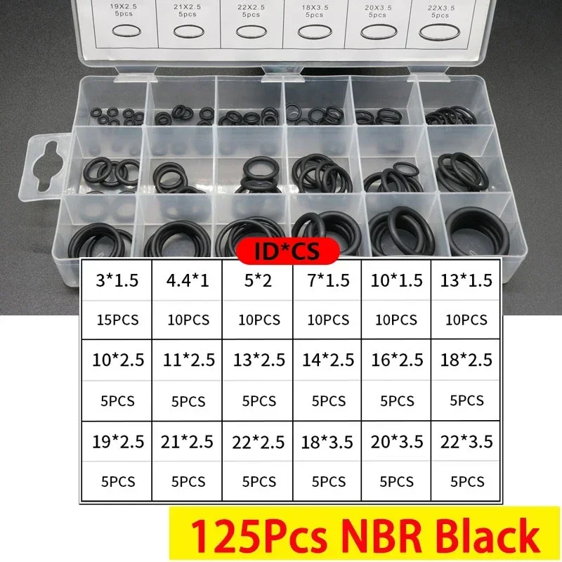 125Pcs NBR Black