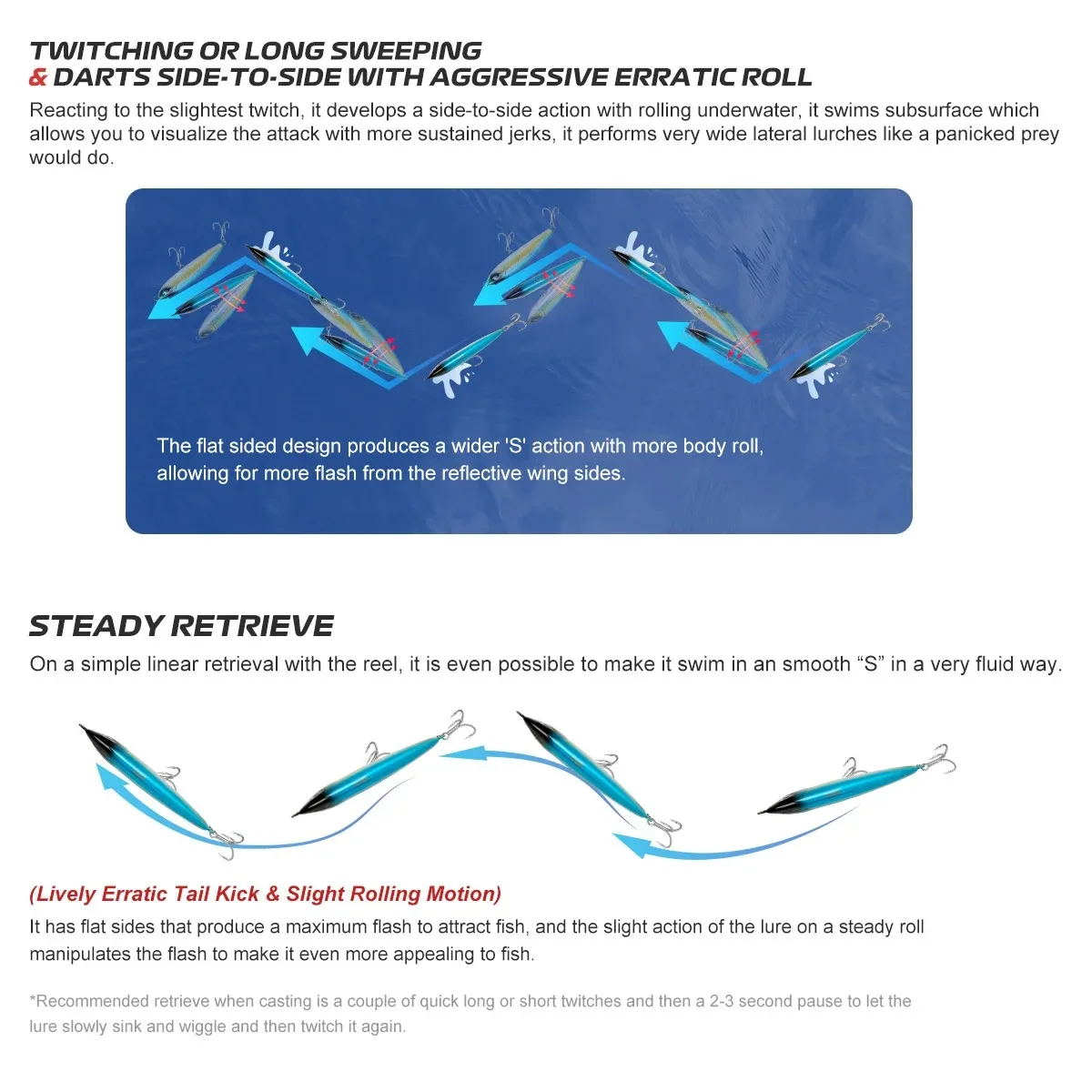 2 uds nuevo lápiz 165mm 105g lápiz que se hunde Señuelos de Pesca de Mar Wobblers para GT atún palo de agua salada cebo Artificial - imagen 2